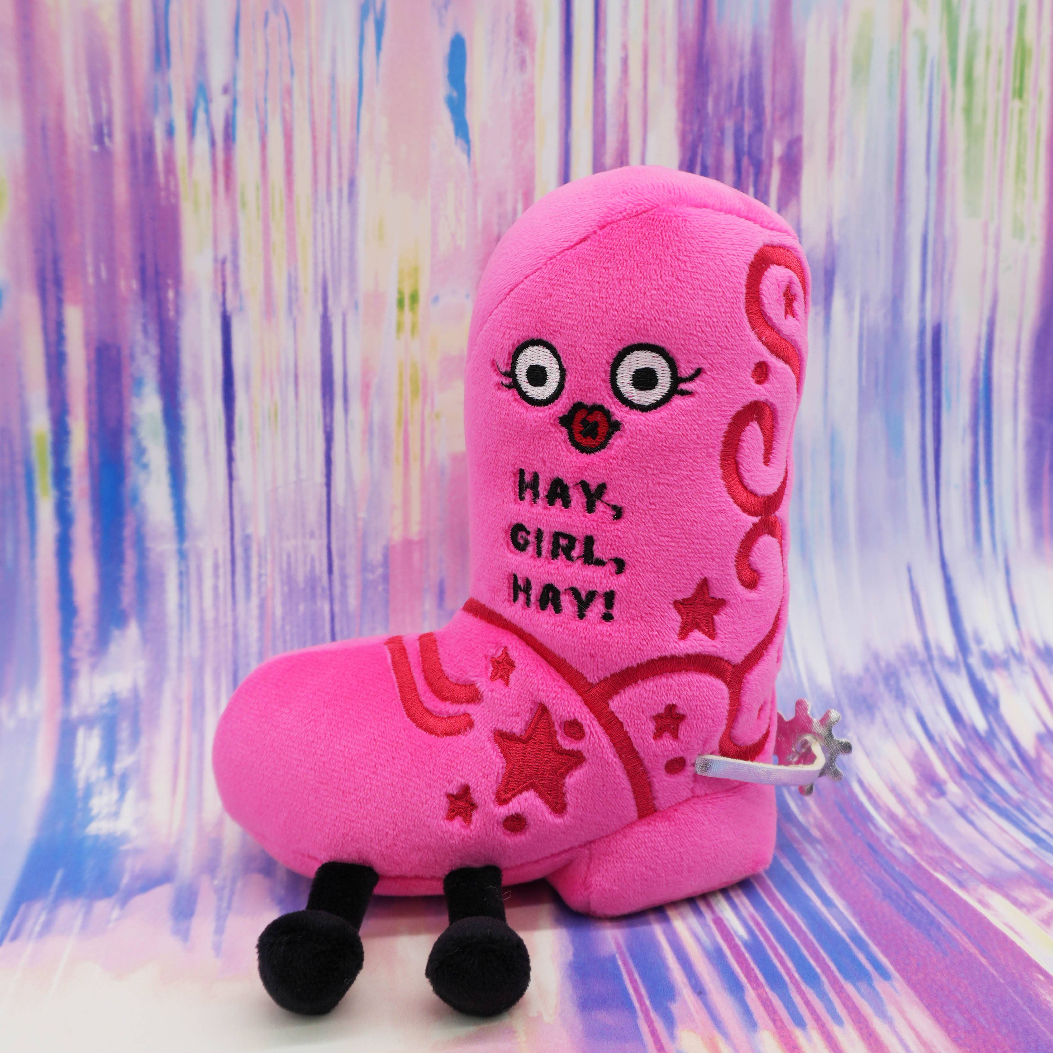"Hay Girl Hay" Pink Cowboy Boot Plushie