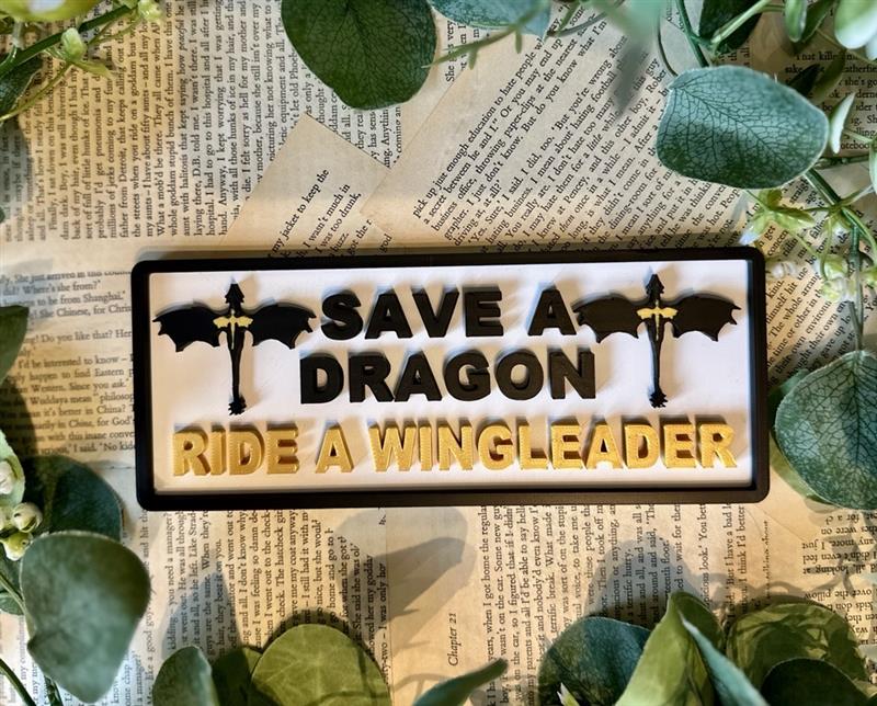 Save a Dragon, Ride a Wingleader - Plaque
