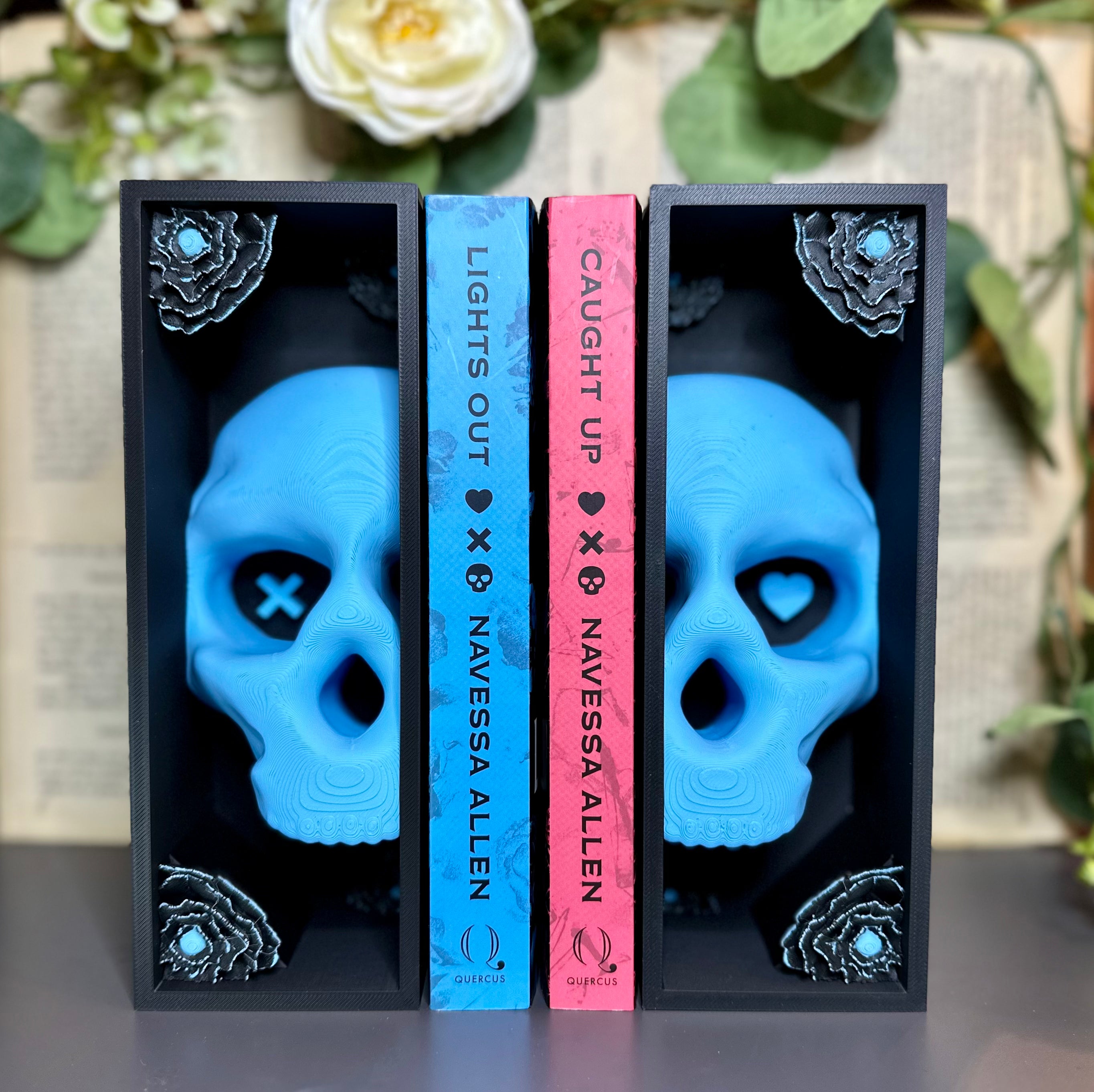 Blue Skull Mask Book Nook
