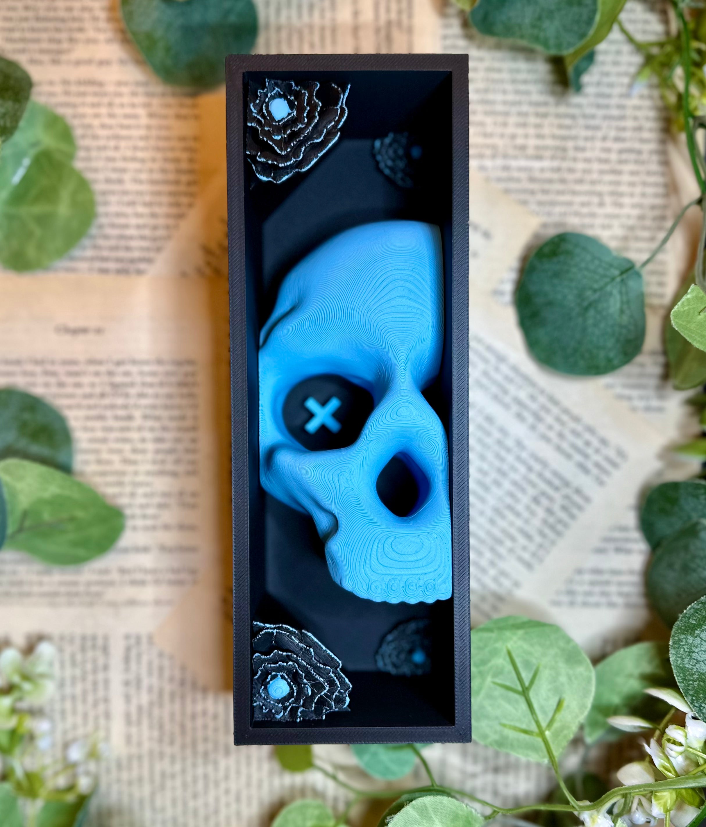Blue Skull Mask Book Nook