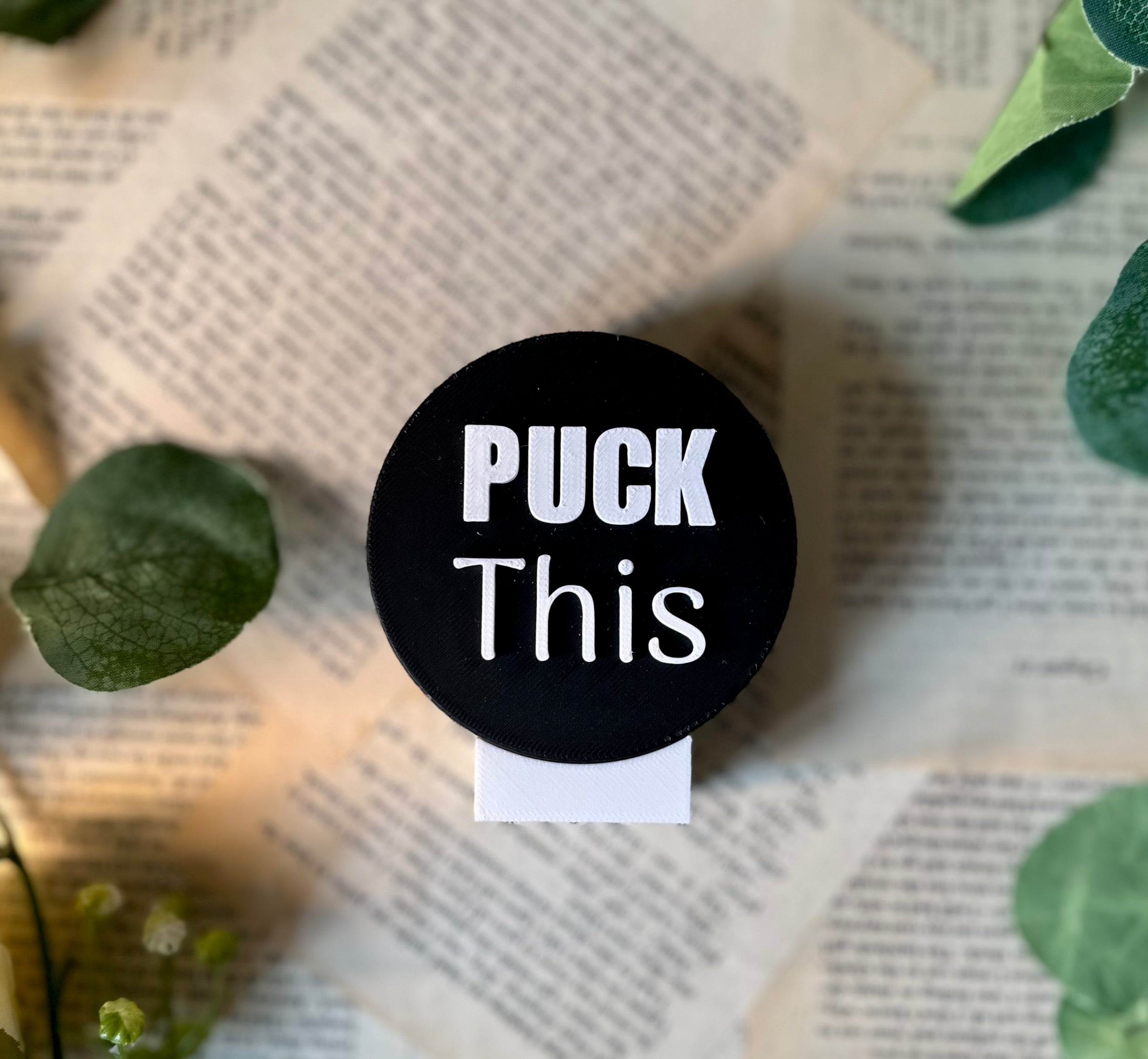 PUCK Collection - Bookish Hockey Ornament