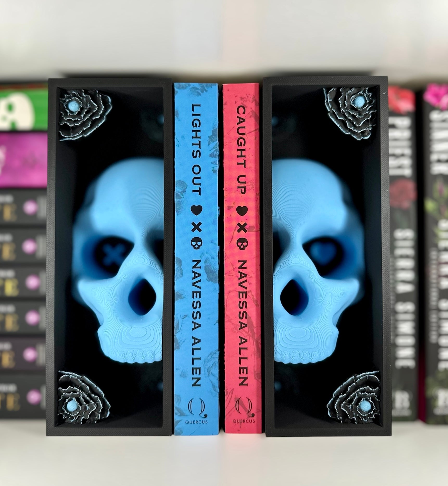 Blue Skull Mask Book Nook