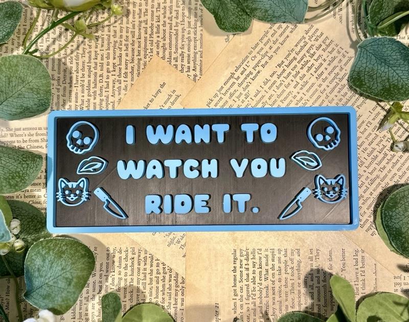 I Want to Watch You Ride It - Plaque